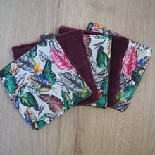 Charger l'image dans la galerie, lingettes démaquillantes violettes aux motifs de feuillages colorés